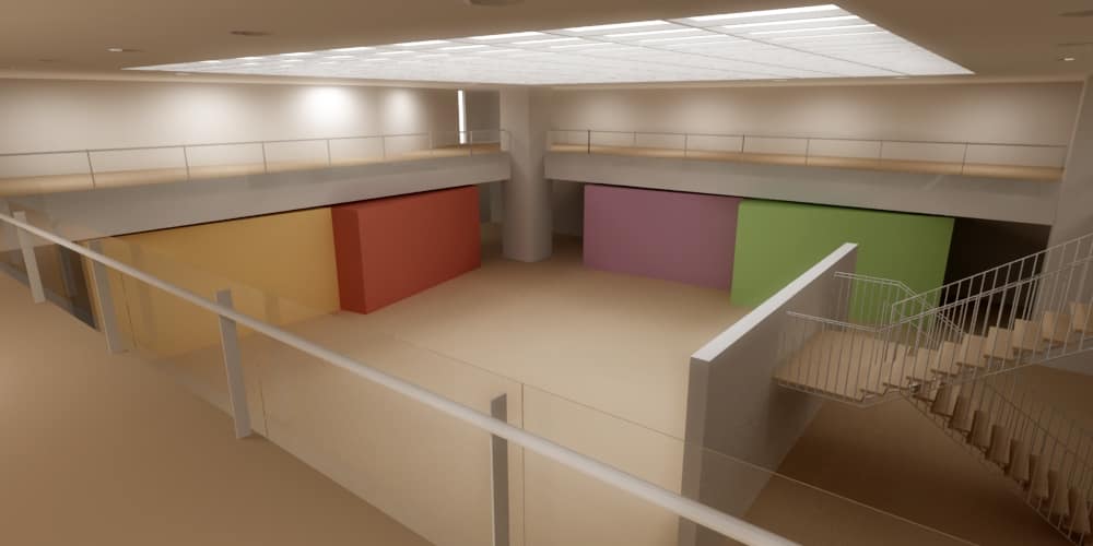 Imagini simulare proiect Nimic la MNAC