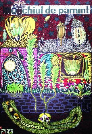 Ochiul de pamant, marker colorat pe carton, 100 x 67 cm, 2009 Ochiul de pamant, marker colorat pe carton, 100 x 67 cm, 2009